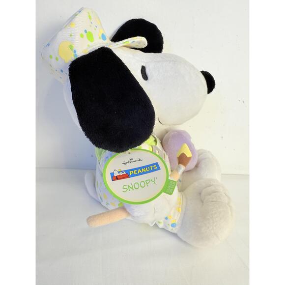 Hallmark Snoopy White Easter Themed Cap Painted Egg Collectible Plush Toy - Picture 3 of 12